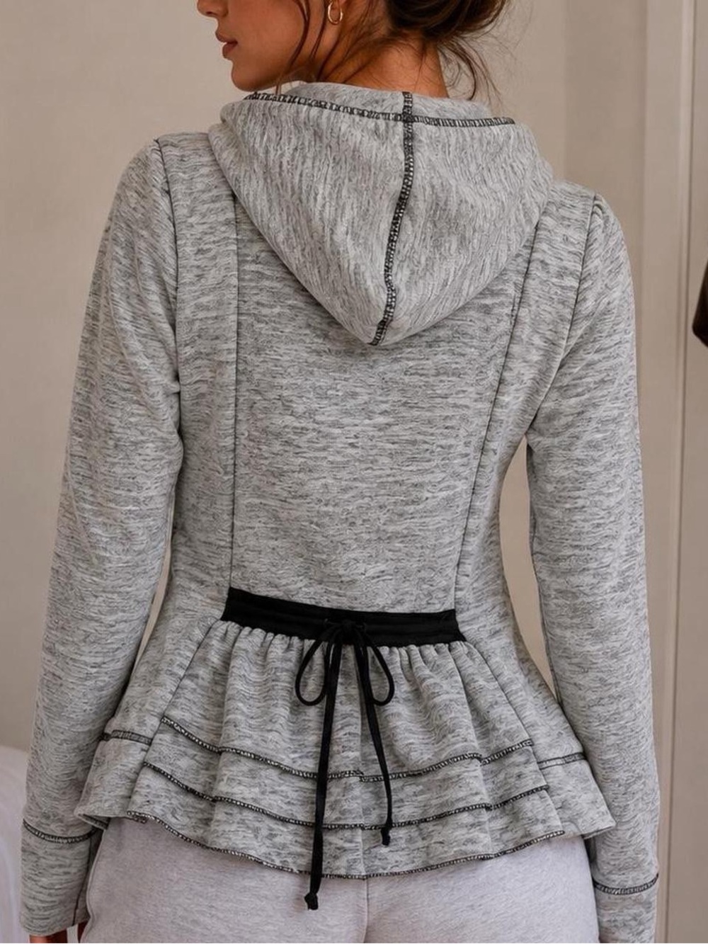 Vintage Juicy Couture Y2K Gray Acid Wash Zip Up Hoodie Petite